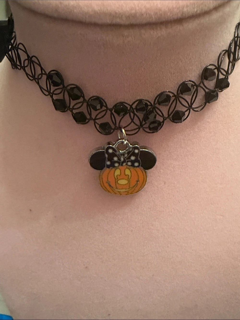 Disney Halloween Mouse Pumpkin Pendant Tattoo Choker